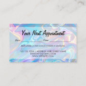 モダン エレガント イリデセント ホログラフィック 予約カード (裏面)