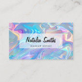 モダン エレガント イリデセント ホログラフィック 予約カード (正面)