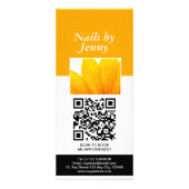 モダン エレガント オレンジ ホワイト フラワーナイル 価格リスト ラックカード (正面)