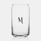 モダン エレガント カリグラフィー スクリプト シック モノグラムド ガラス缶 (正面)