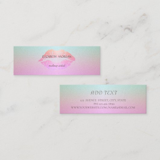 モダン エレガント グリッタリーリップス スキニー名刺 (正面/裏面)