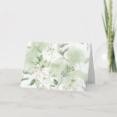 モダン エレガント グリーンの折りたたみサンキューレター サンキューカード (裏面)