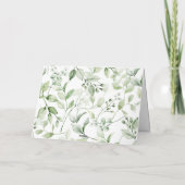 モダン エレガント グリーンの折りたたみサンキューレター サンキューカード (裏面)