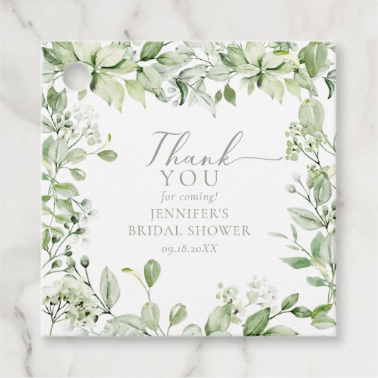 モダン エレガント グリーンフォールド サンクス フェイバータグ (正面)