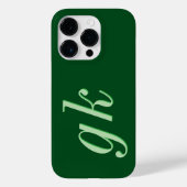 モダン エレガント グリーン モノグラムイニシャル Case-Mate iPhoneケース (裏面)
