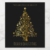 モダン エレガント コーポレート ゴールド クリスマス ホリデー ワインラベル (シングルラベル)