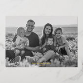 モダン エレガント ゴールド フォイル フォト ハッピー ホリデー カード (正面)