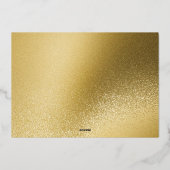 モダン エレガント ゴールド フォイル フォト ハッピー ホリデー カード (裏面)