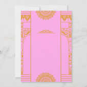 モダン エレガント ゴールド マンダラ ウェディング ピンク 招待状 (裏面)