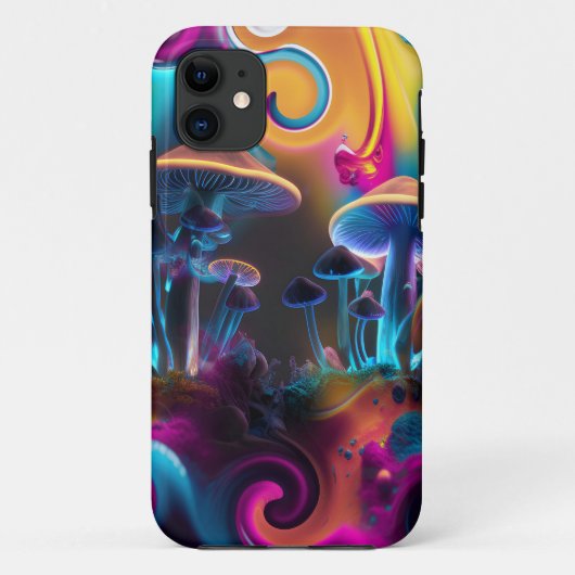 モダン エレガント サイケデリック アーティスティック キノコ Case-Mate iPhoneケース (裏面)