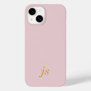 モダン エレガント サクラピンク ゴールド モノグラムイニシャル Case-Mate iPhone 14ケース