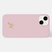 モダン エレガント サクラピンク ゴールド モノグラムイニシャル Case-Mate iPhoneケース (裏面 (横))