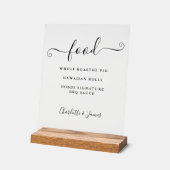 モダン エレガント シグネチャー スクリプト フード メニュー アクリルサイン (傾斜)