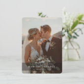 モダン・エレガント・シックな結婚式の写真&アンパサンド・ブラック サンキューカード (スタンド正面)
