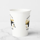 モダン エレガント シニア ゴールデン ブラック 紙コップ (右)