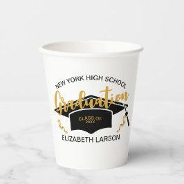 モダン エレガント シニア ゴールデン ブラック 紙コップ