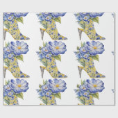 モダン エレガント シノワズリー フローラル ハイ ヒール ラッピングペーパー (フラット)