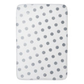 モダン エレガント シンプル おしゃれ 白 銀 ドット バスマット (正面縦)