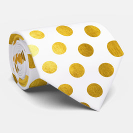 モダン エレガント シンプル クラシック ホワイト ゴールド ドット ネクタイ