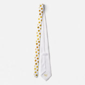 モダン エレガント シンプル クラシック ホワイト ゴールド ドット ネクタイ (裏面)