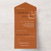 モダン エレガント シンプル テラコッタ ボールド ウェディング RSVP オールインワン招待状 (内側)