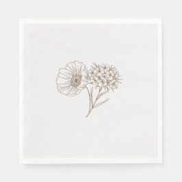 モダン エレガント シンプル フラワーボタニカル ワイルドフラワー スタンダードランチョンナプキン