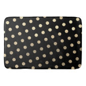 モダン エレガント シンプル ブラック ローズ ゴールド ドット バスマット (正面)