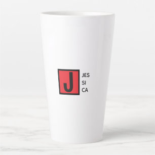 モダン エレガント シンプル プロフェッショナル モノグラム カフェラテマグ