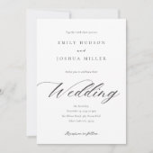 モダン エレガント スクリプト ウェディング 招待状 (正面)