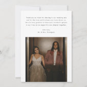 モダン・エレガント・スクリプト 2枚の写真の結婚式 サンキューカード (裏面)
