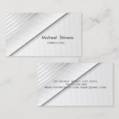 モダン エレガント スタイリッシュ プロフェッショナル シルバー 名刺 (正面/裏面)