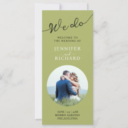 モダン・エレガント・セージグリーン結婚式プログラム