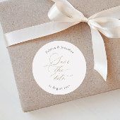 モダン エレガント セーブ・ザ・デート スティッカー スクリプト フォント ラウンドシール