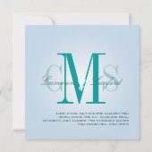 モダン + エレガント/ターコイズブルー 招待状 (裏面)