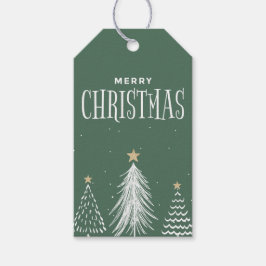 モダン エレガント ダスティグリーン メリークリスマス ギフトタグ