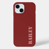 モダン エレガント ディープレッド カスタム Case-Mate iPhoneケース (裏面)