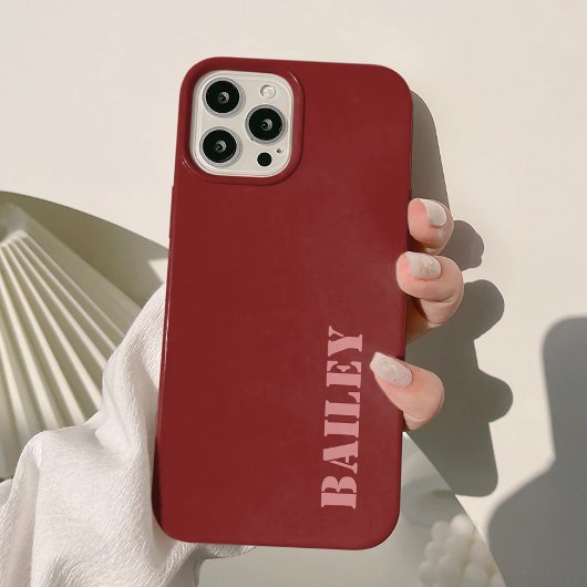 モダン エレガント ディープレッド カスタム Case-Mate iPhoneケース