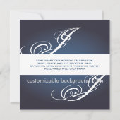 モダン + エレガント/ネイビーブルー + グレー 招待状 (裏面)