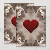 モダン、エレガント、ハートカードイラストレーション サンキューカード (正面/裏面)