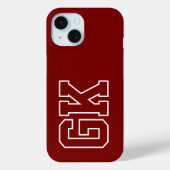 モダン エレガント バーガンディーモノグラムイニシャル Case-Mate iPhoneケース (裏面)