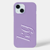 モダン エレガント パープル モノグラムイニシャル Case-Mate iPhoneケース (裏面)