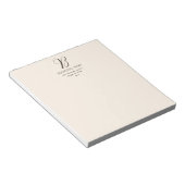 モダン エレガント ビジネス ネーム モノグラム | ダーク ブラウン ノートパッド (アングル)