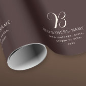 モダン エレガント ビジネス ネーム モノグラム | ダーク ブラウン ラッピングペーパー