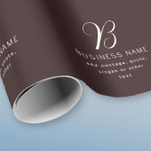 モダン エレガント ビジネス ネーム モノグラム | ダーク ブラウン ラッピングペーパー