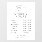モダン エレガント ビジネス ロゴ 白 開店時間 ウィンドウサイン (シート)