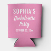 モダン エレガント ピンク ブライズメイド パーティー ギフト 缶クーラー (正面)