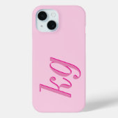 モダン エレガント ピンク モノグラムイニシャル Case-Mate iPhoneケース (裏面)
