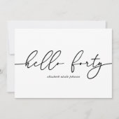 モダン エレガント フォーティ 40歳の誕生日パーティー 招待状 (正面)