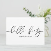 モダン エレガント フォーティ 40歳の誕生日パーティー 招待状 (スタンド正面)