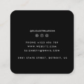 モダン エレガント ブラシ仕上げ ゴールド メタル ユニーク スクエア スクエア名刺 (裏面)